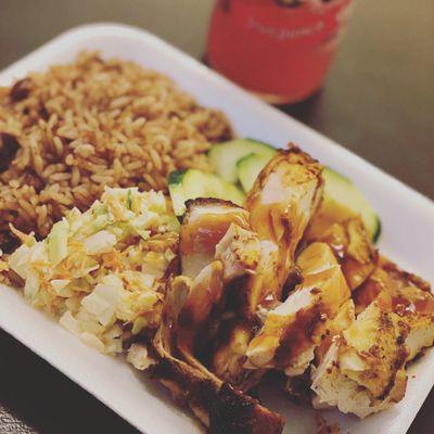 Jerk Chicken Rice & Peas Steamed Vegetables