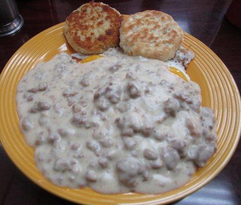 Biscuits & sausage gravy, at Angie's Coffee & More in Torrington, CT.