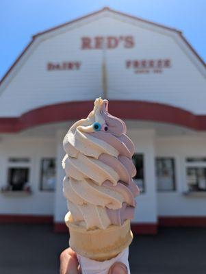 Peanut butter and black raspberry swirl. Ask for candy eyes!