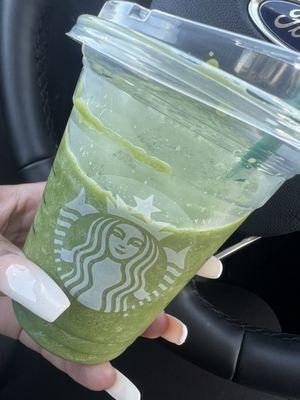 Tiny frappe matcha to try ... I think this is one of my new favorite drinks!