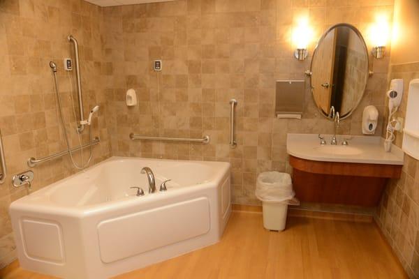 Jacuzzi tubs are available in some rooms to help laboring mothers-to-be relax prior to delivery.