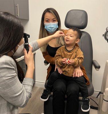 Our 1 yo patient getting his first eye exam and he did amazing! It's never too early for an eye exam!