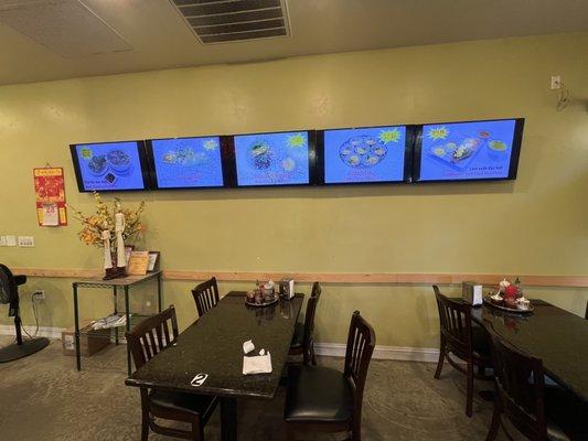 More menu items on tv screens