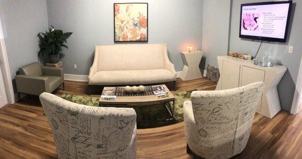 Our relaxation room. Hang out before or after your services.