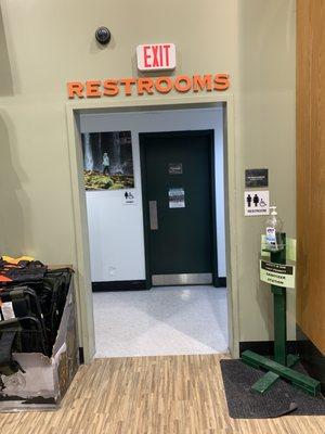 Dicks sporting goods restroom and exit sign seminole town center