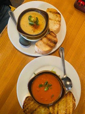 Haddock chowder & smoked Gouda and bella pepper soup