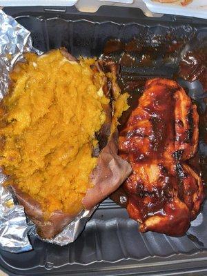 BBQ Grilled Chicken Breast, Sweet Potato