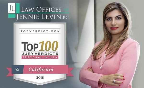 Attorney Jennie Levin has been recognized as a Top 100 Jury Verdict Personal Injury attorney by Top Verdict: http://bit.ly/JennieLevin