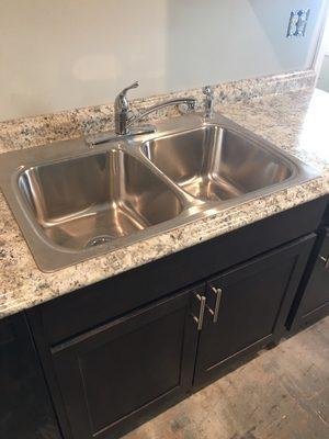 Drop in sink install with faucet