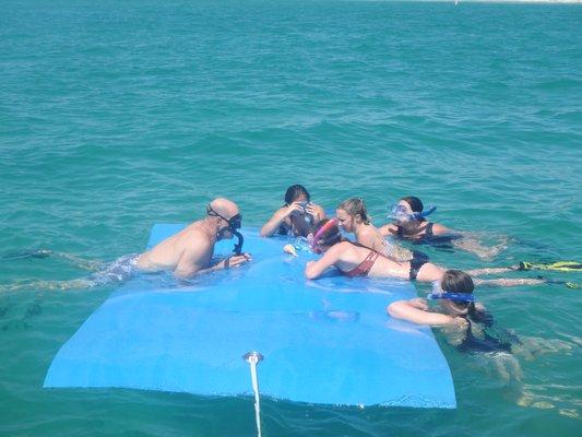 We can add the Ifloat to any trip for a place to rest while snorkeling or a fun place for the kids to play in the shallows.