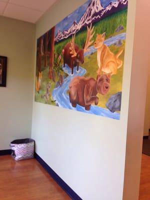 Mural in the well child wait area