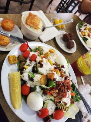 Lunch...salad bar and cup of soup (chicken pot pie)