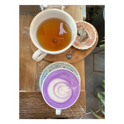 Royal Treatment tea and Mood Goddess Ube Latte