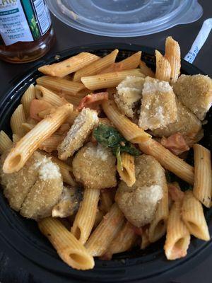 Vegan penne chicken