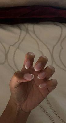 classic french tips, almond shape