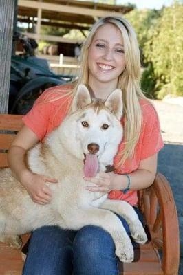 Savannah Ross with her Husky, McKinley