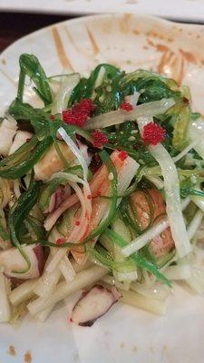 Octopus seaweed salad