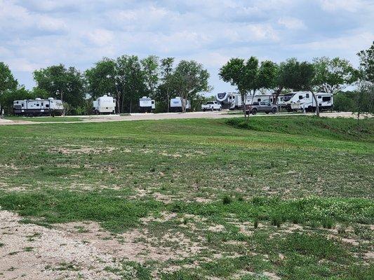 These are sites on the front side of the RV Park where the sites are gravel.