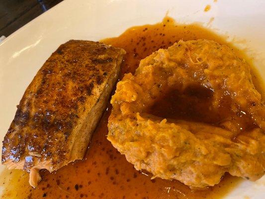 Brown Sugar Salmon with Mashed Sweet Potato