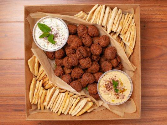 Catering Falafel Tray: Made upon order; available in 25 pcs or 50 pcs.