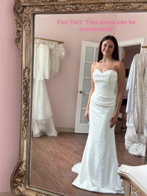 Penny Customizable Wedding Dress inside the bridal suite at Sparkle & Sass by Stacie Bridal Shop Alpharetta