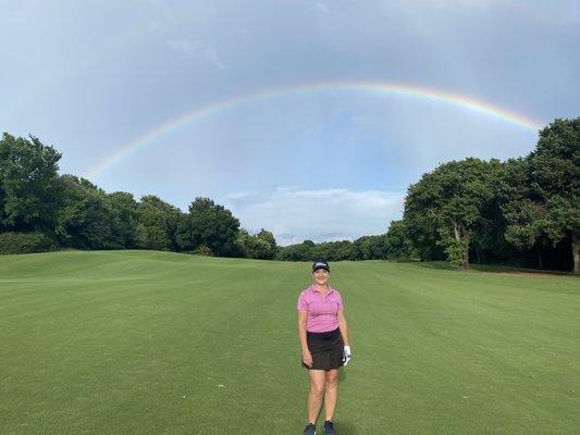 I was so fortunate to be at Tierra Verde, one of my favorites, and witnessed a double rainbow that lead me to two birdies