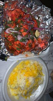 Chicken Tikka and rice.