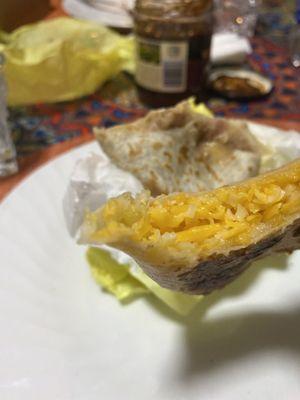 Cold shredded cheese Quesadilla