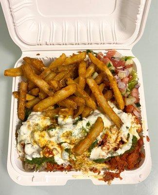 Mix Combo Over Rice Platter with fries