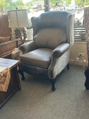 Beautiful reclining wing back chair