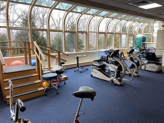 We provide rehabilitation services 7 days/week in our sunlit rehab gym, overlooking the Jamaicaway.