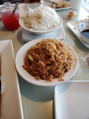 Your choice of white and fried rice comes with entrees.