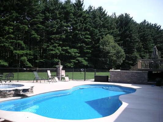 Grand Traverse In Ground Fiberglass Swimming Pool by Midwest / Leading Edge Pools.