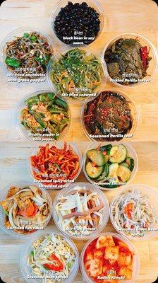 Various types of Korean sides dishes