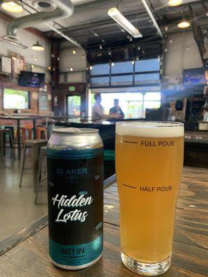 A pint of the Hidden Lotus. It's a great hazy!