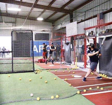 5 indoor batting cages. Softball, Bullpen, Pro Batter, Live, Ironmike.