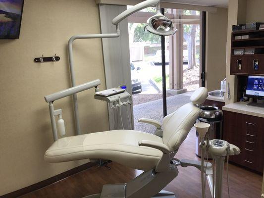 Hygienist chair has massage feature.