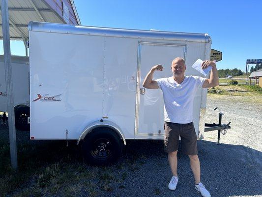 The hubby loves his new trailer!!