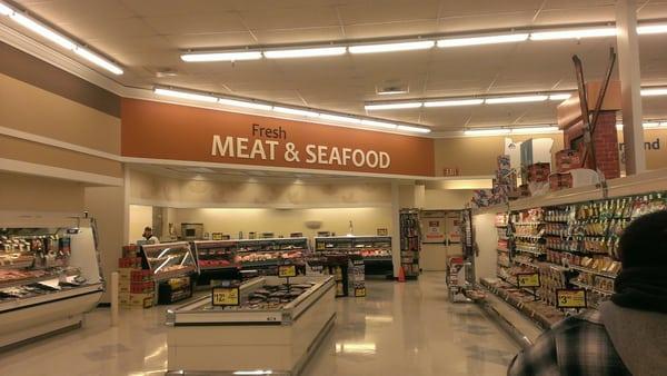 Seafood and meats, staffed