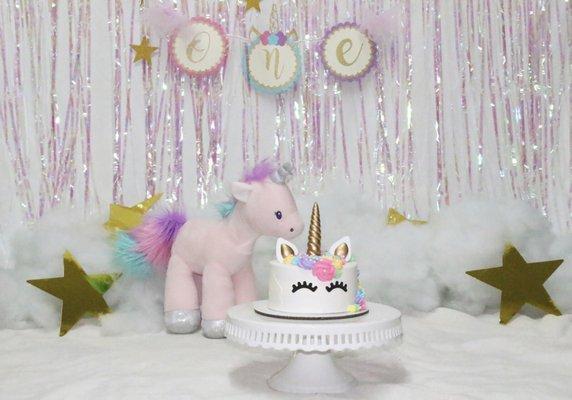 Unicorn fruit basket cake!