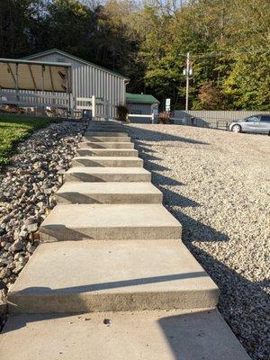 Steps up to the restaurant from the parking across the highway.  Nice touch.