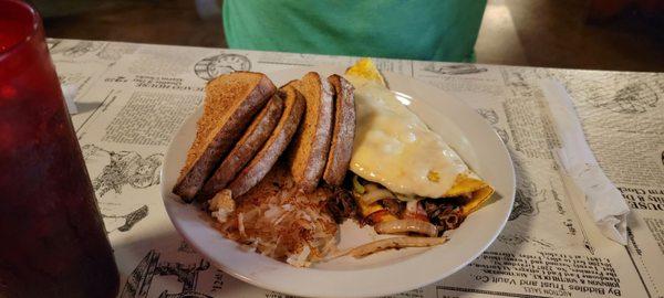 Philly cheese steak omelette