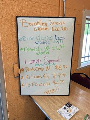 Check the daily breakfast/lunch specials!