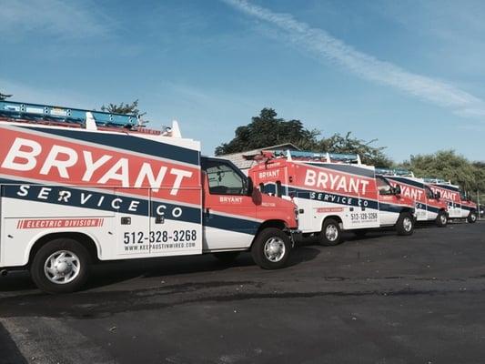 New Bryant Service Company vans, fully stocked and ready to go!