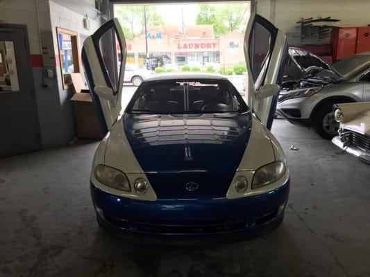 1992 Lexus SC400 custom two-tone paint job and rare vertical doors installed for a loyal customer