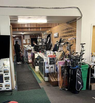 The pro shop, it hasn't changed in 50 years. Musty carpet with electrical lines that are not up to code.