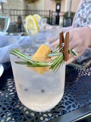 GRTC cocktail. Gin, Rosemary, Tonic, Grapefruit, and Peppercorn.