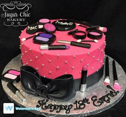 Fondant makeup cake