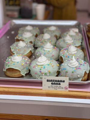 Their popular Birthday Cake donuts.