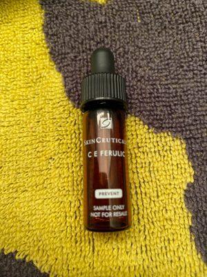 Size-sample of C E Ferulic made by Skin Ceuticals.  It's an amazing combination antioxidant serum of Vitamin C & E.